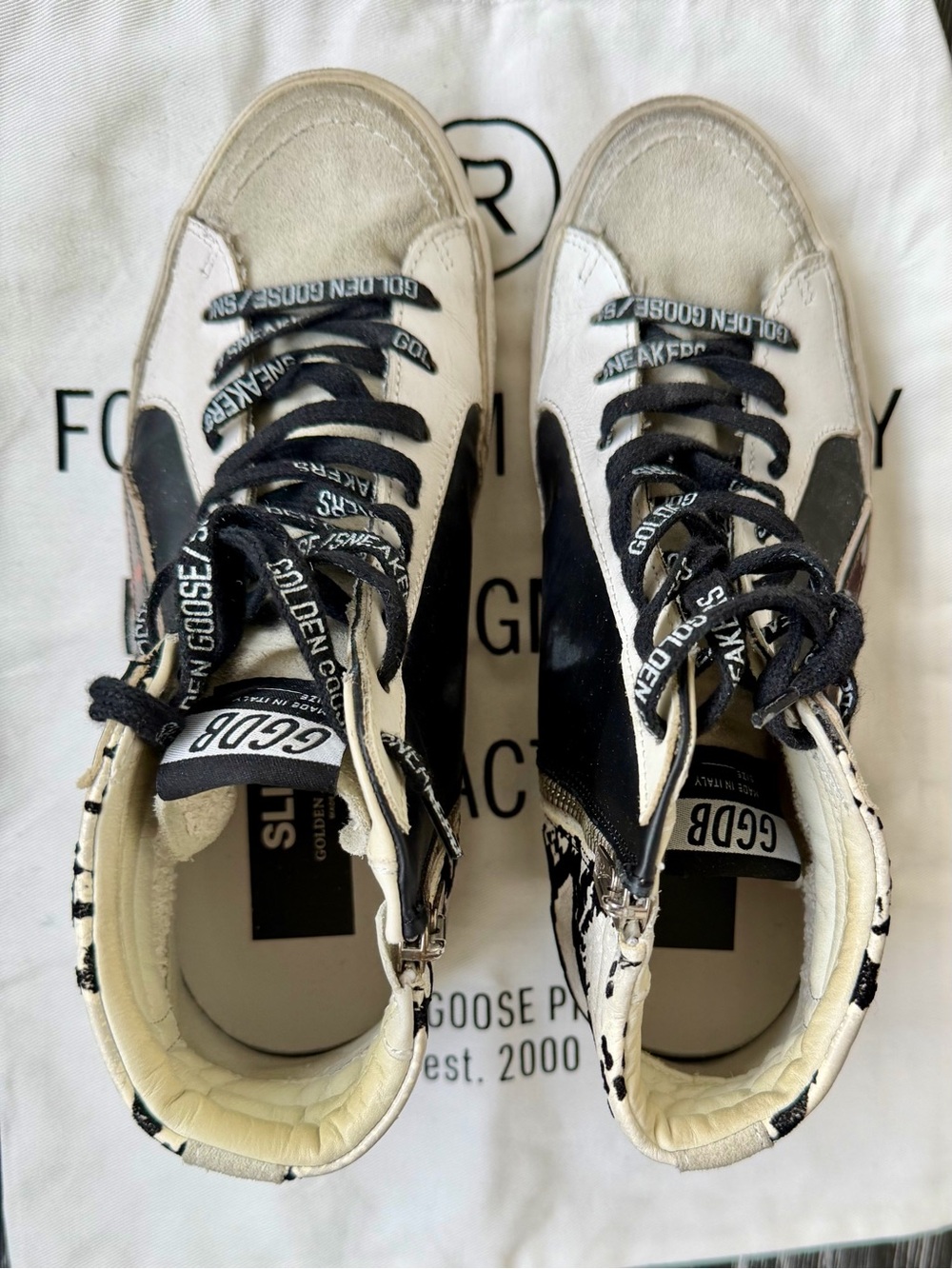 Golden Goose High-Top Sneakers Heel Slide Snake-embossed Sneaker